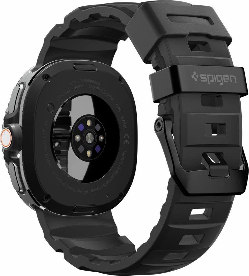 Rrip silikoni Spigen WBS2 për Samsung Galaxy Watch 8/8 Classic 40/44/46 mm, i zi, 1 copë
