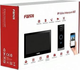 Kit interfon video IP Fanvil VIK-01 (i504W+i60+APP), monitor i brendshëm, panel dere me kamerë, aplikacion mobil