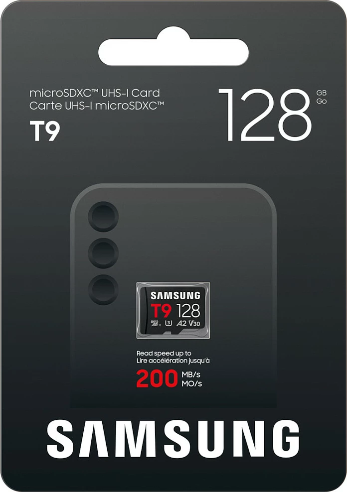 Kartelë memorie microSD Samsung T9 128GB, UHS-I U3 A2 V30, 200/130 MB/s, e zezë