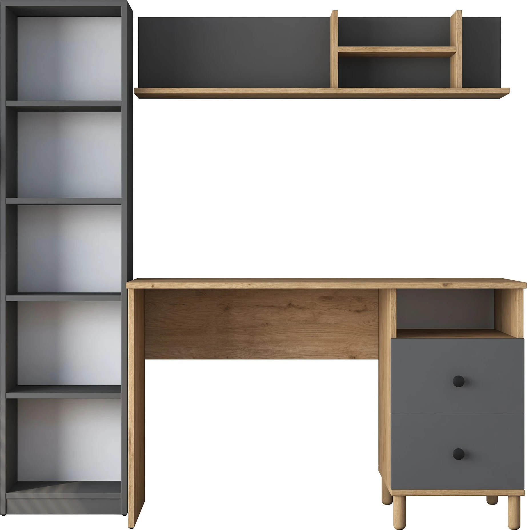 Tavolinë pune Hanah Home, HA115 - 2643, ngjyrë arr dhe antracit