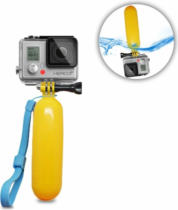 Dorezë lundruese për kamera sportive Hurtel GoPro SJCAM, e verdhë