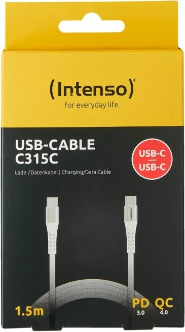 kabllo USB-C në USB-C Intenso C315C 1.5m 60W e bardhë