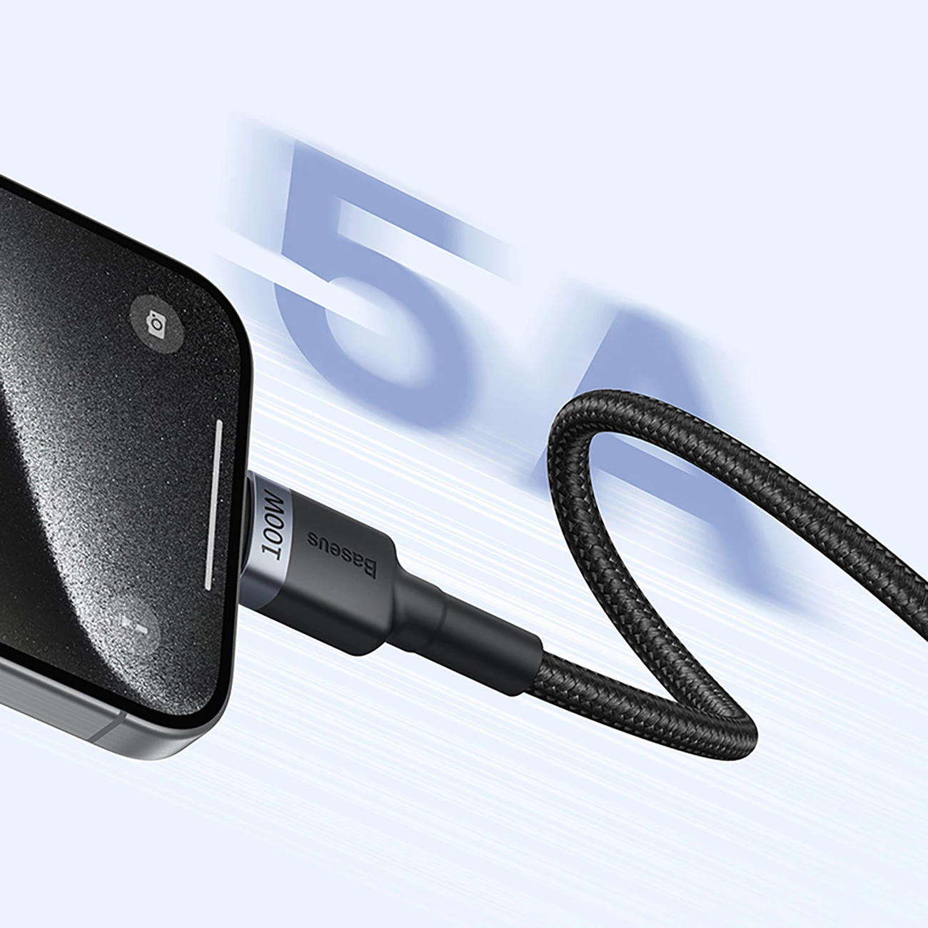 Kabllo USB-C Baseus Cafule, 2m, 100W, set prej 2 copë, zi-kuqe dhe zi-gri