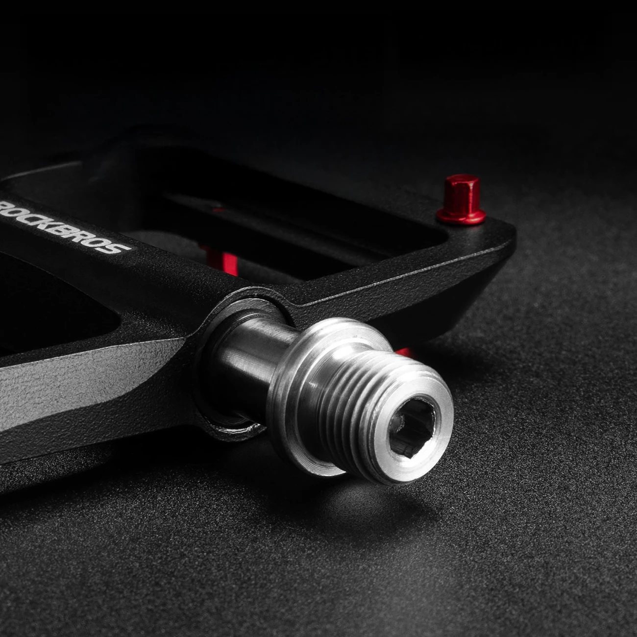 Pedale biçiklete platformë Rockbros BP2603, bosht titanium, platformë aliazh magnezi, 3 kushineta, 101×97 mm, 171 g/çift, e zezë, set 2 copë