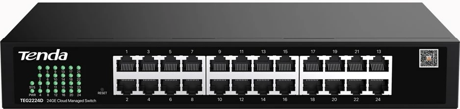 Switch Tenda TEG2216D, 16 porta, Metal, i zi