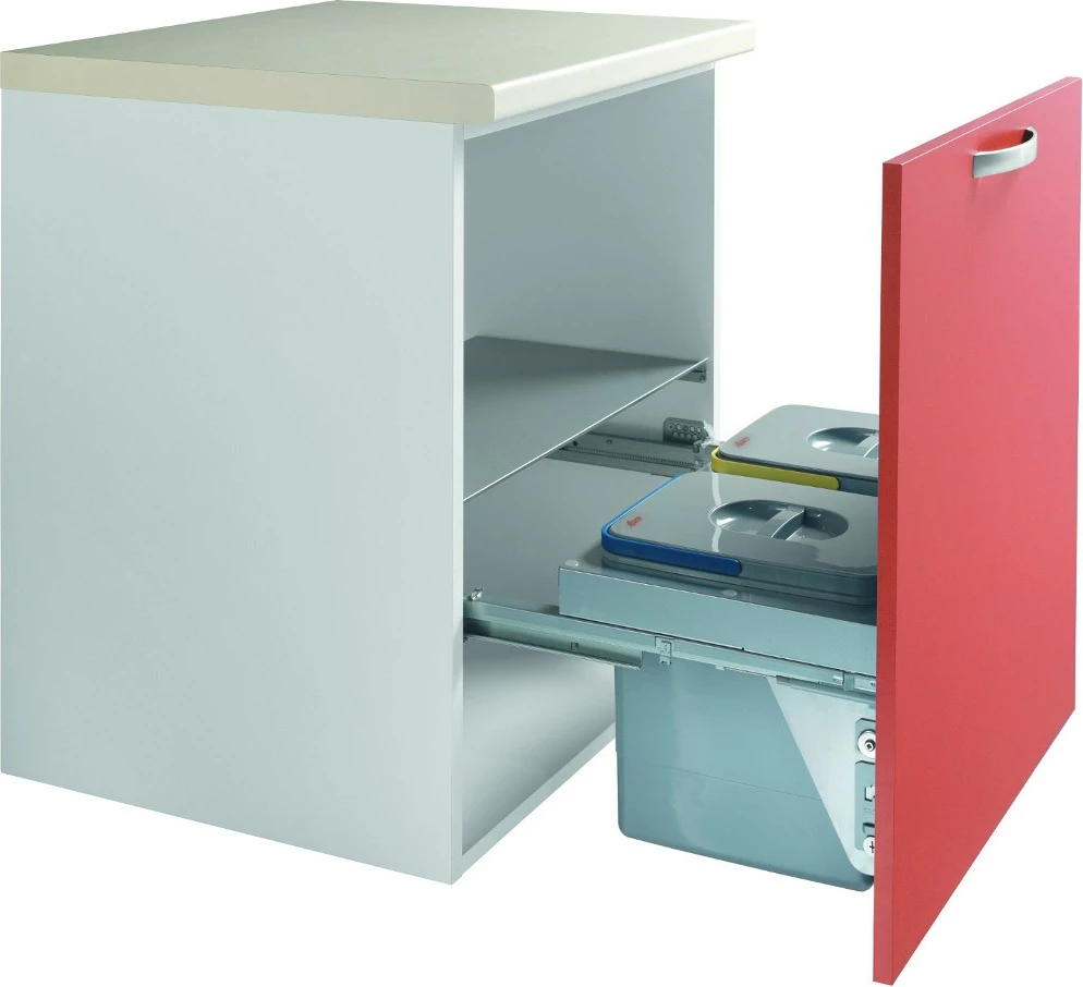 Kosh mbeturinash TEKA ECO 60, 30L, 2 kova, çelik i galvanizuar, Gri