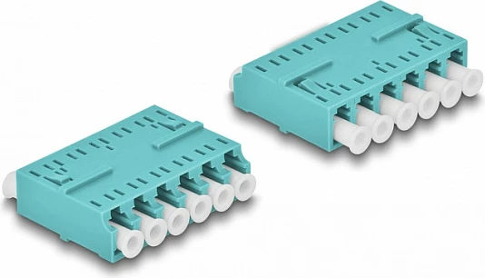 Kuplues fibër optike DeLOCK LC Hexaplex, femër-femër, 12 konektorë, Aqua