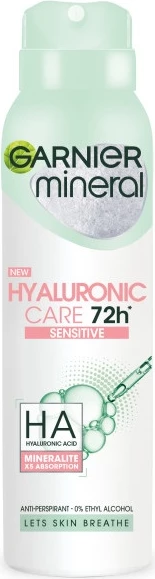 Spray antiperspirant për femra Garnier Mineral Hyaluronic Care 150ml