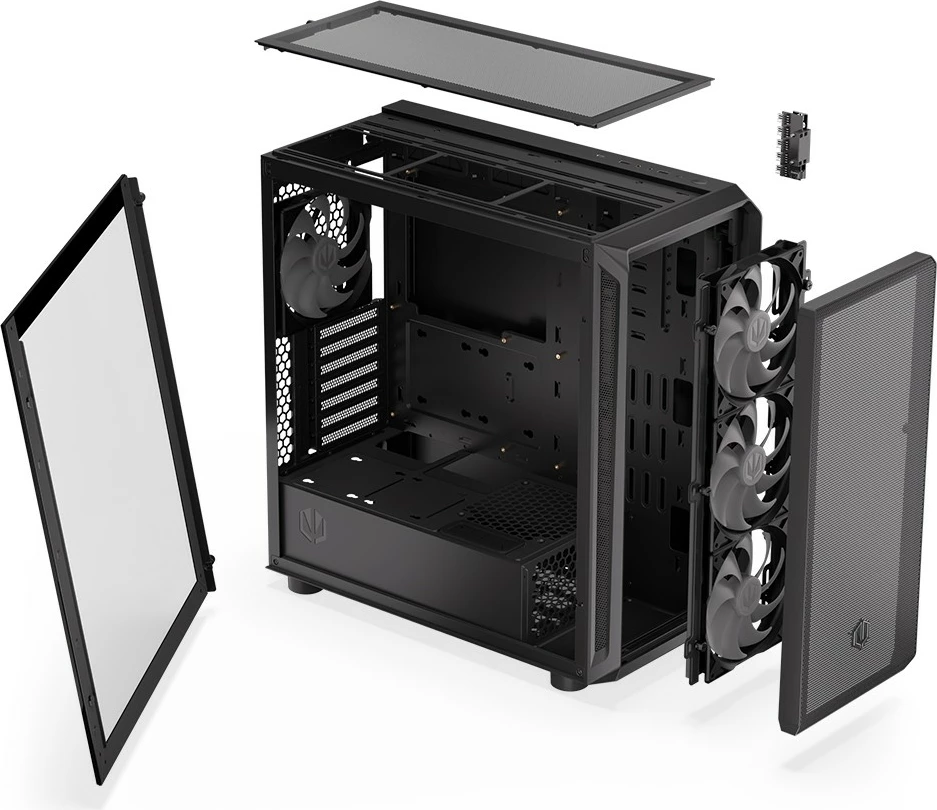 Kasë Endorfy Arx 700 ARGB EY2A013, Midi Tower, Tempered Glass, 4x Ventilatorë ARGB, E zezë