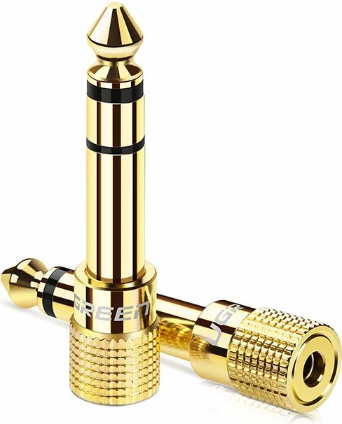 Adapter audio Ugreen 3.5 mm mini jack në 6.3 mm jack, i artë
