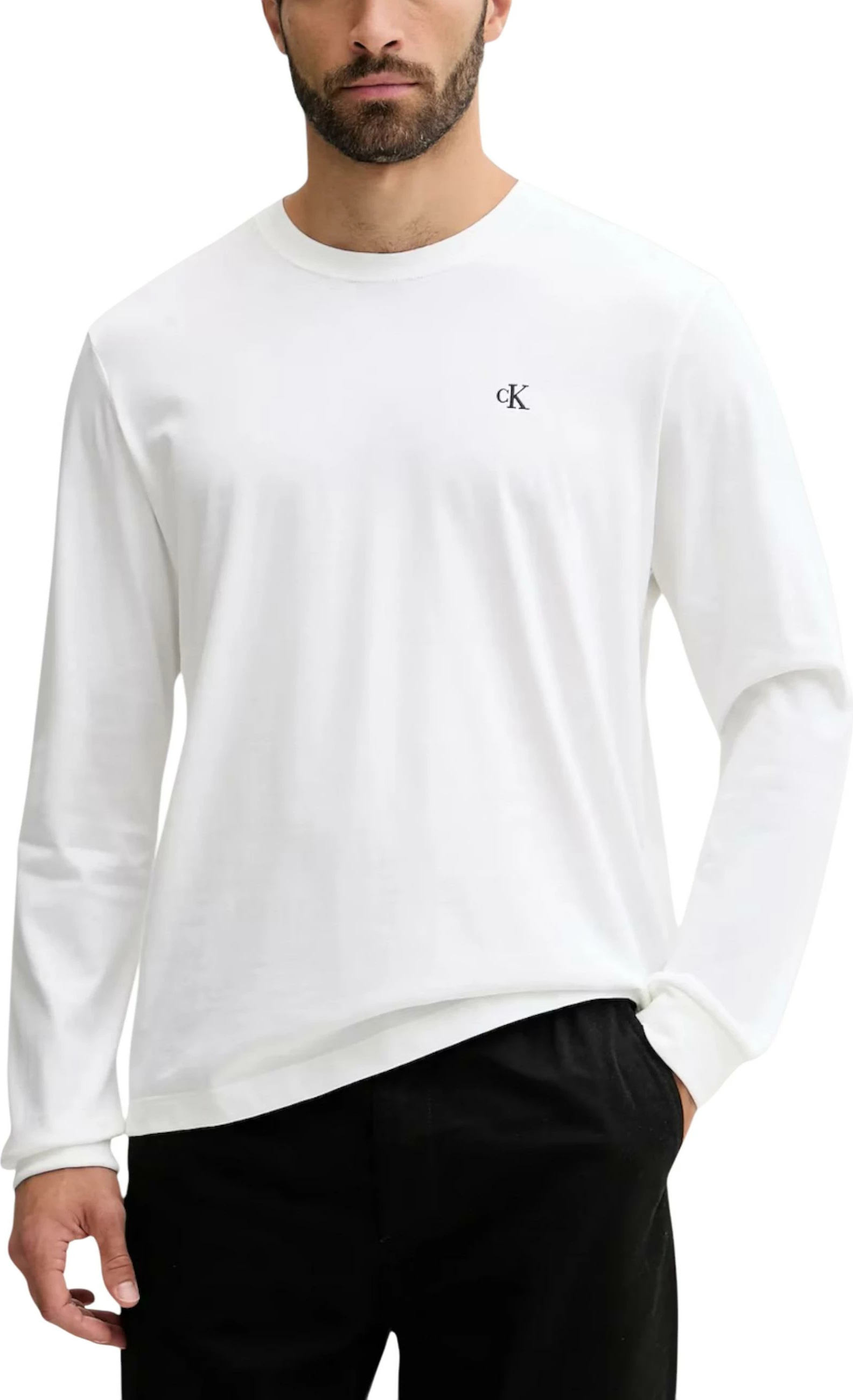 Maicë me mëngë të gjata për meshkuj Calvin Klein Jeans LV04RD247G, e bardhë
