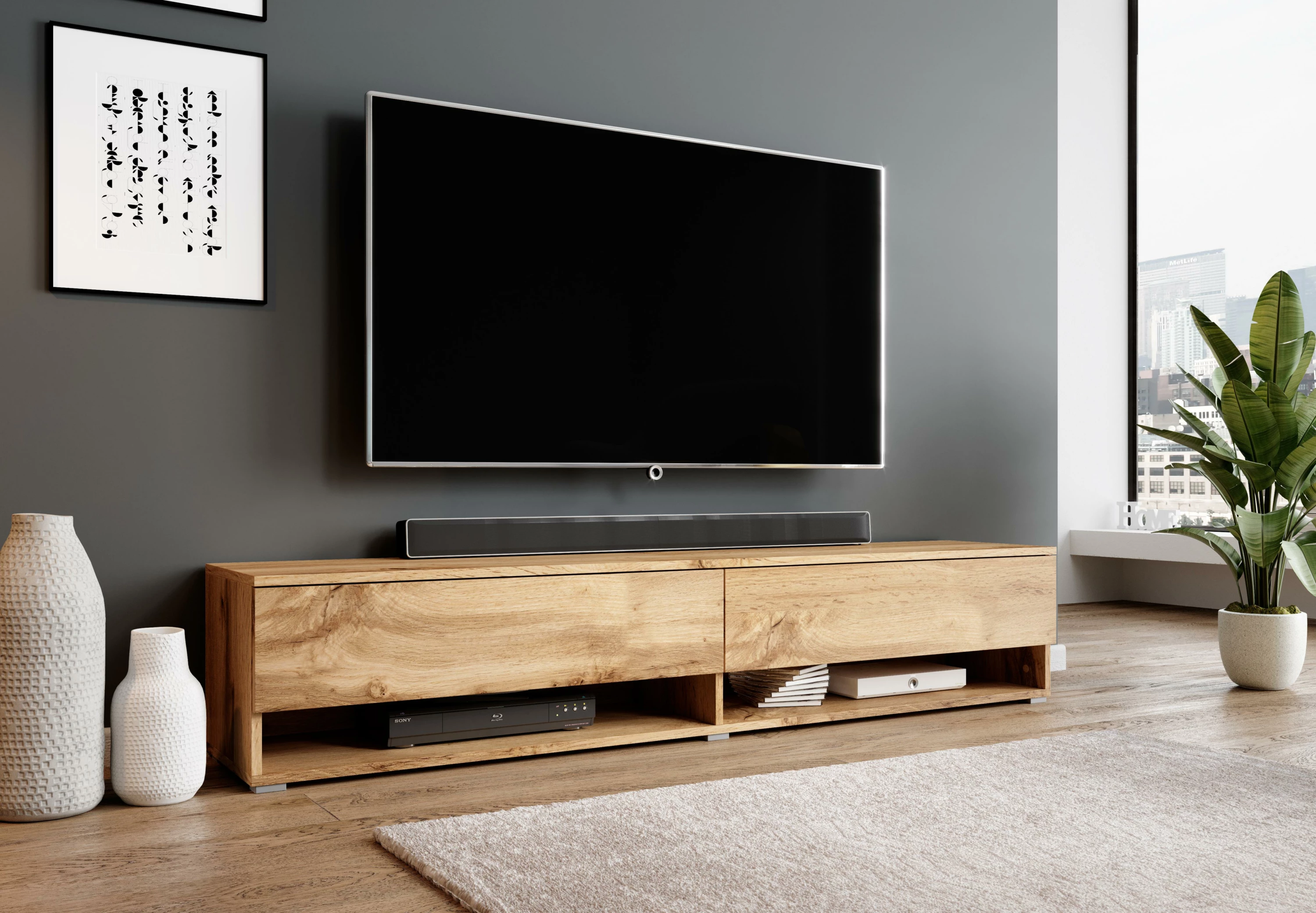 TV Komodë Timber [Ngjyra: Kafe]