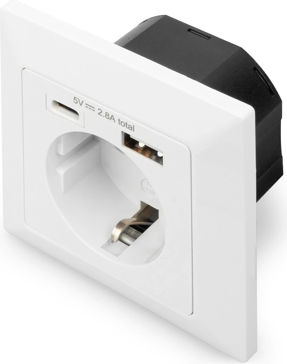 Prizë Digitus me USB Type-C/USB, 3 dalje, e bardhë