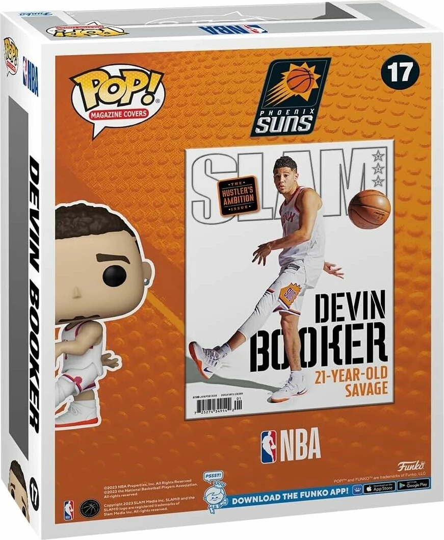 Figurinë koleksionuese Funko Pop! NBA Cover: Slam Devin Booker #17, vinyl