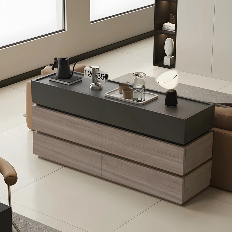 Komodë me sirtarë, ngjyrë anthracite-sonoma, 120x40x72cm