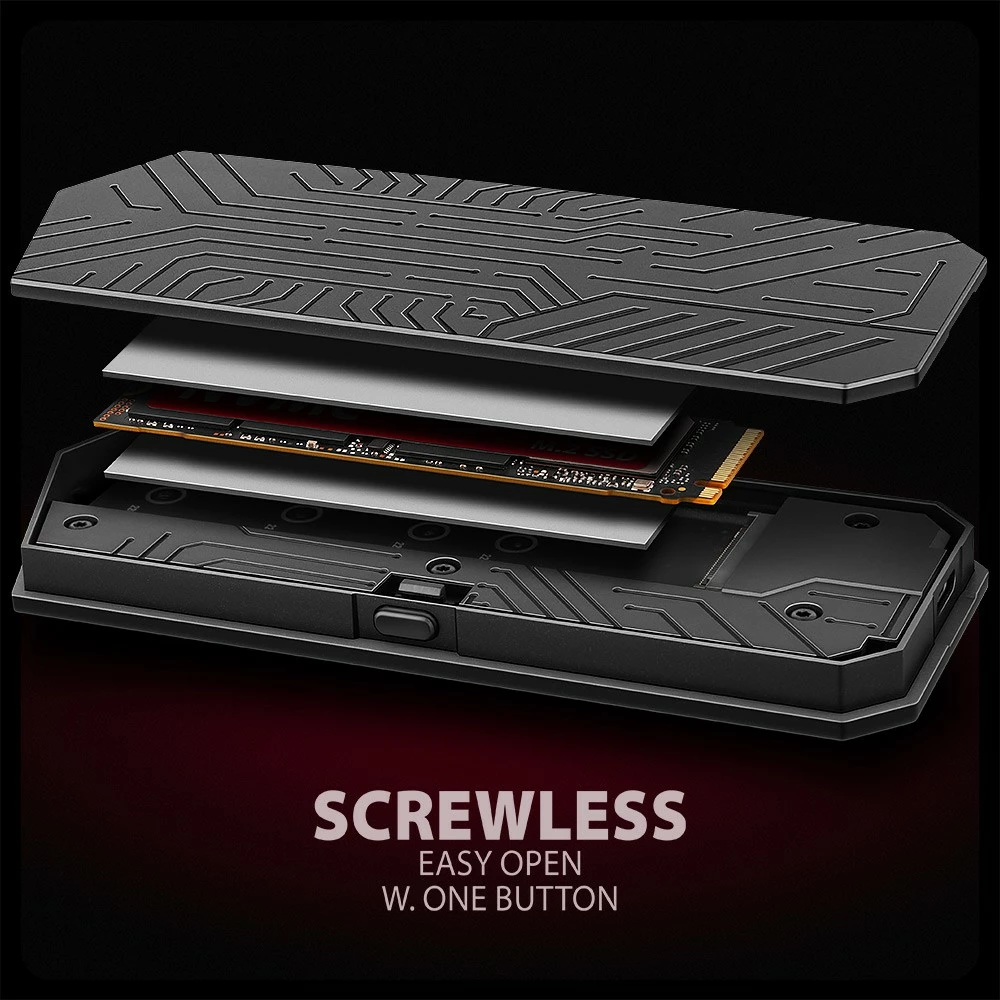 Kasë e jashtme AXAGON EEM2-GAM për SSD M.2 NVMe/SATA, USB-C 3.2 Gen 2, e zezë