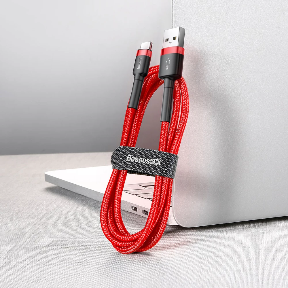 Kabllo Baseus Cafule CATKLF-B09 USB-A në USB-C, 1m, e kuqe
