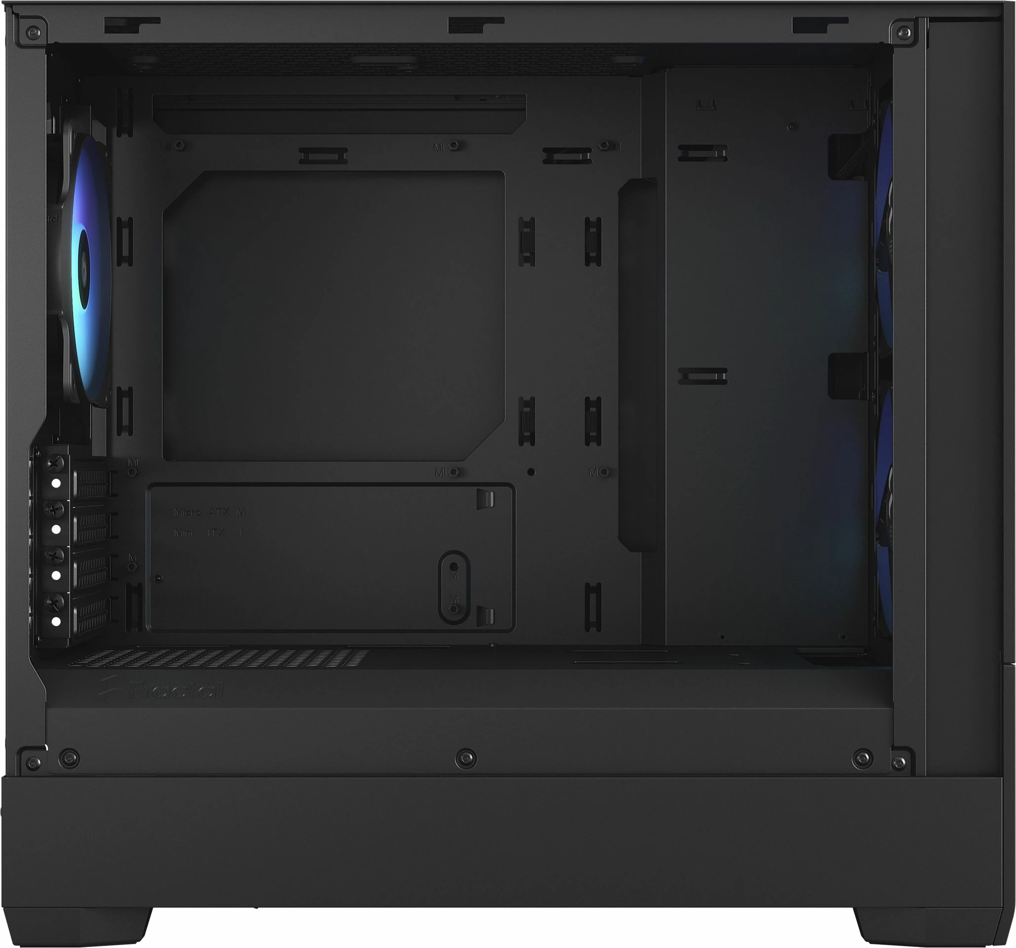 Kasë Fractal Design Pop Mini Air RGB FD-C-POR1M-06, Mini Tower, Micro-ATX/Mini-ITX, 3x120mm RGB, me dritare, e zezë