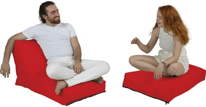 Qese për ulje në kopsht, ngjyrë e kuqe, Atelier del Sofa, shtrat pouf