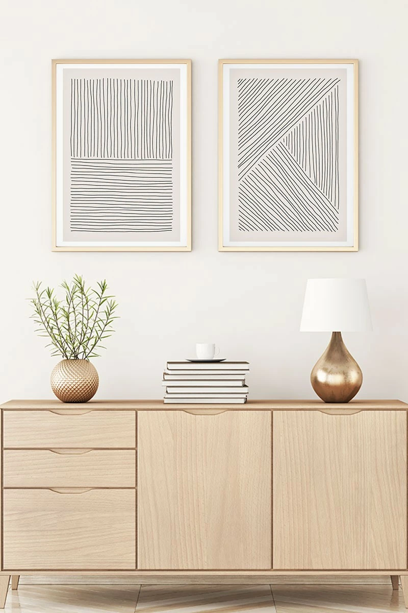 Pikturë dekorative me kornizë MDF (2 copë), Wallity, Huhu2, 70x50