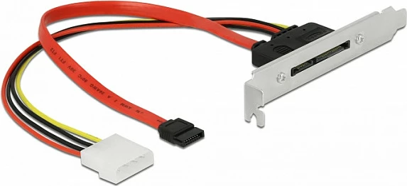 Braket slot DeLOCK me konektor SATA 22-pin ekstern, SATA 3.0, kabllo 0.25 m, shumëngjyrëshe