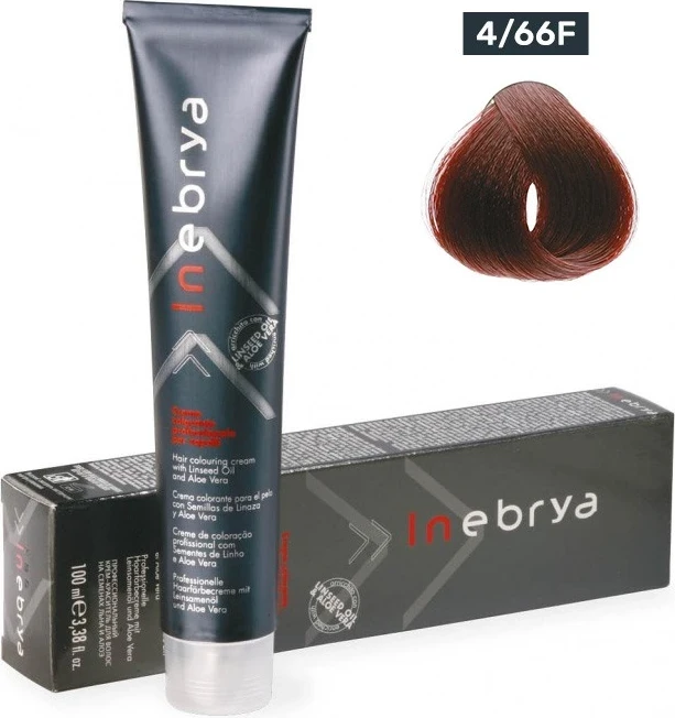 Ngjyrë për flokë Inebrya 4/66F, e kuqe, 100 ml