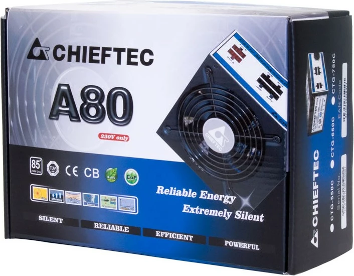 Furnizues energjie Chieftec CTG-550C 550W, 80 PLUS, semi-modular, i zi