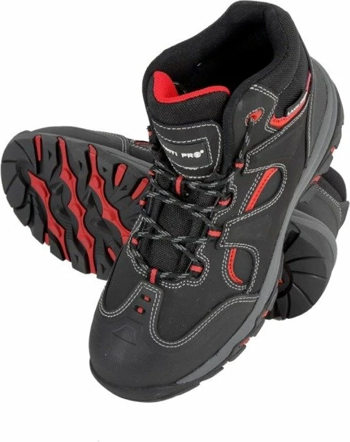 Cizme pune LAHTI PRO L3011742, S3 SRA, madhësia 42, nubuck, zi-kuqe