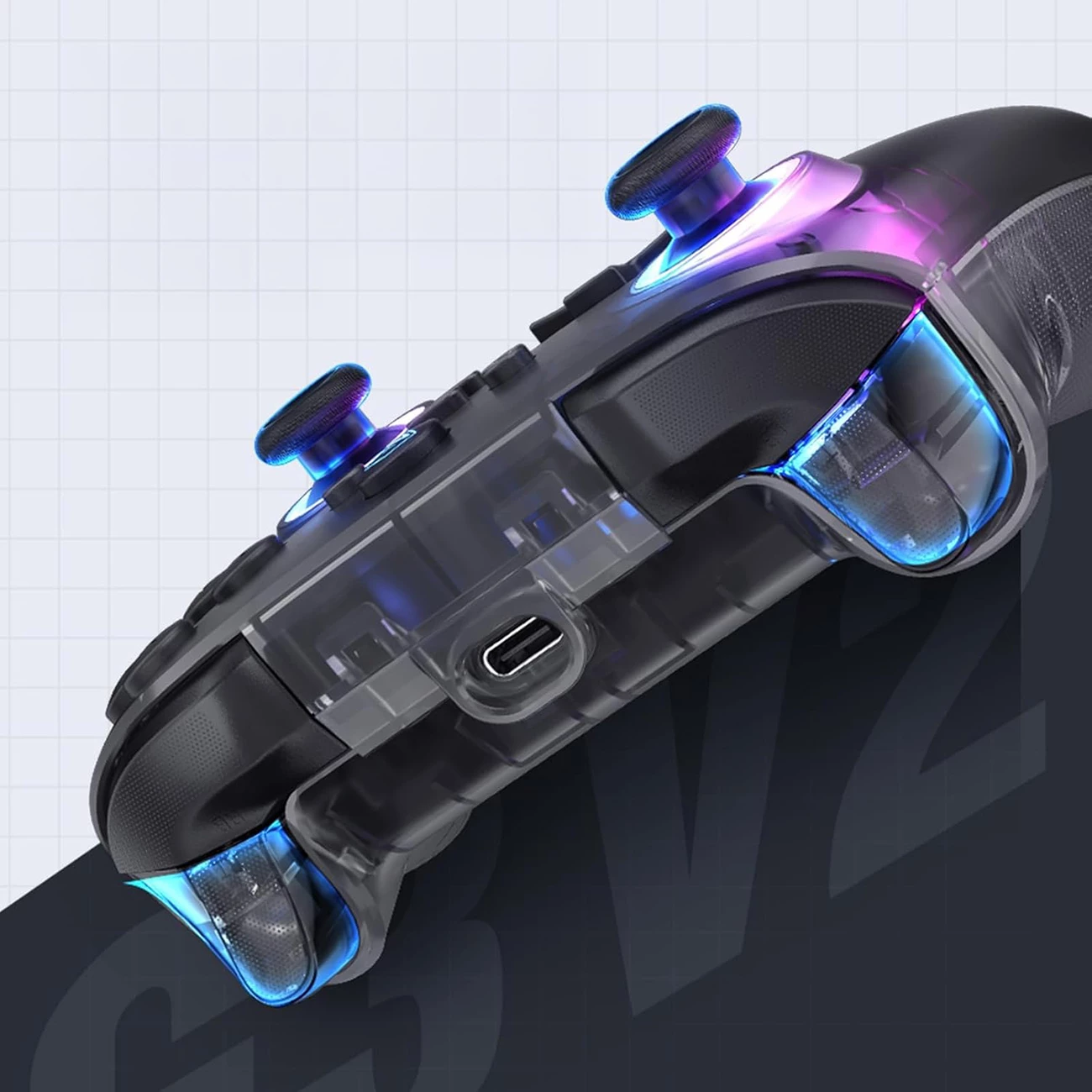 kontroller për lojëra Machenike G3 V2 G320, wireless 2.4G + me kabllo, bateri 600 mAh, rreze 10 m, vibrim i dyfishtë, i zi