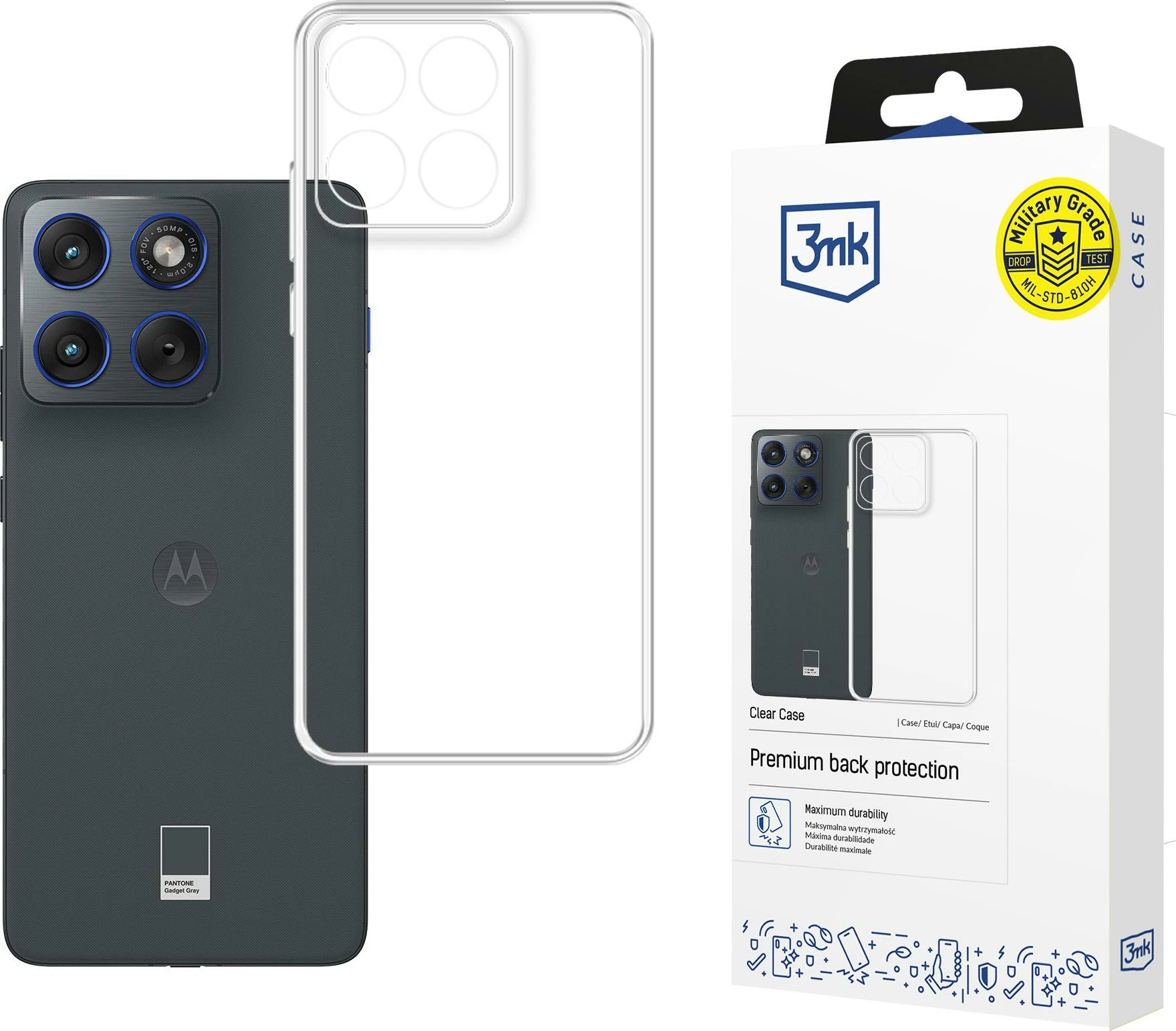 Mbështjellës 3mk Clear Case për Motorola Edge 70, transparent, në kuti