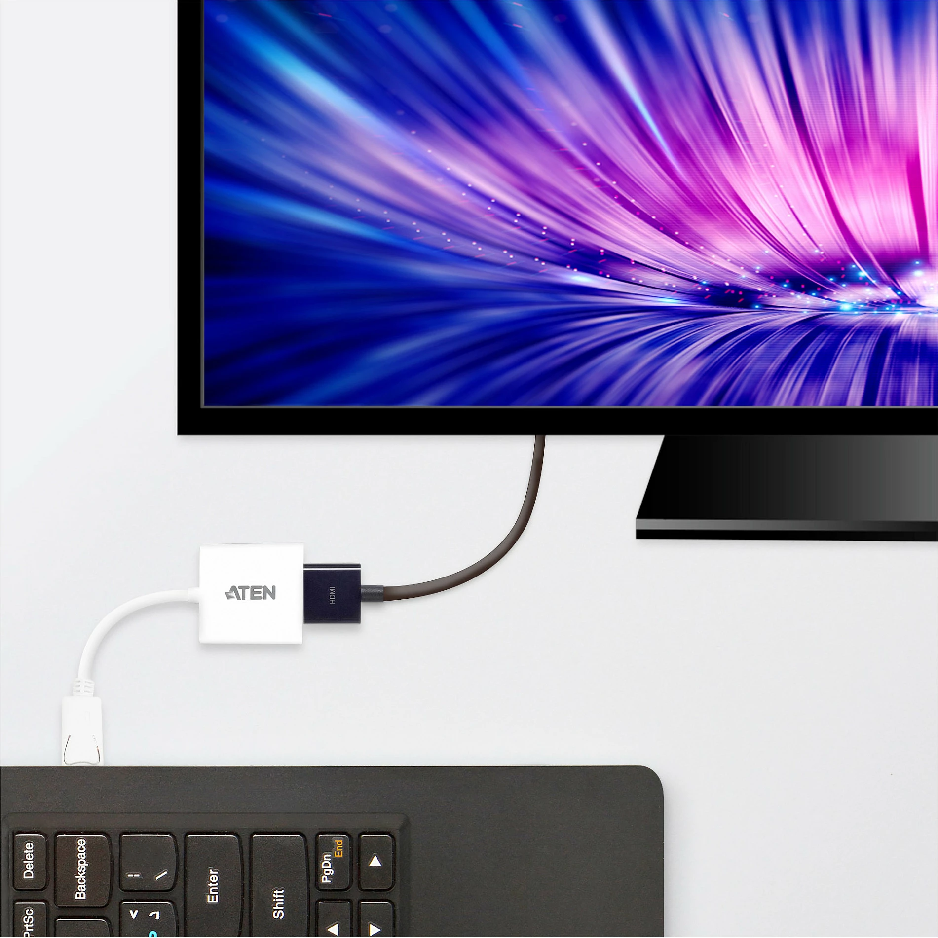 Adapter ATEN VC985 DisplayPort në HDMI, 1080p/1920x1200 60Hz, i bardhë