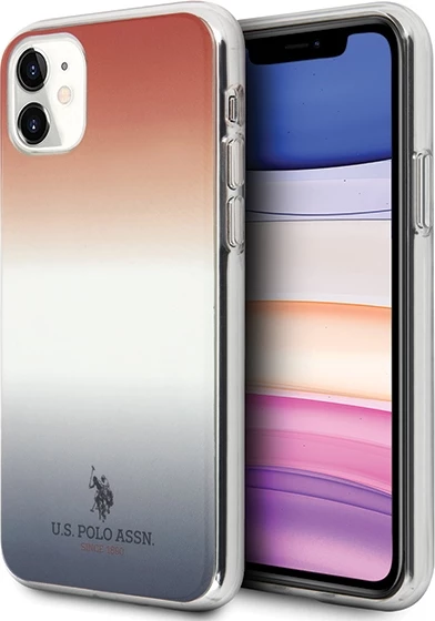 Mbështjellës U.S. Polo Assn. USHCN61TRDGRB për iPhone 11, Pattern Gradient, kuqe/blu