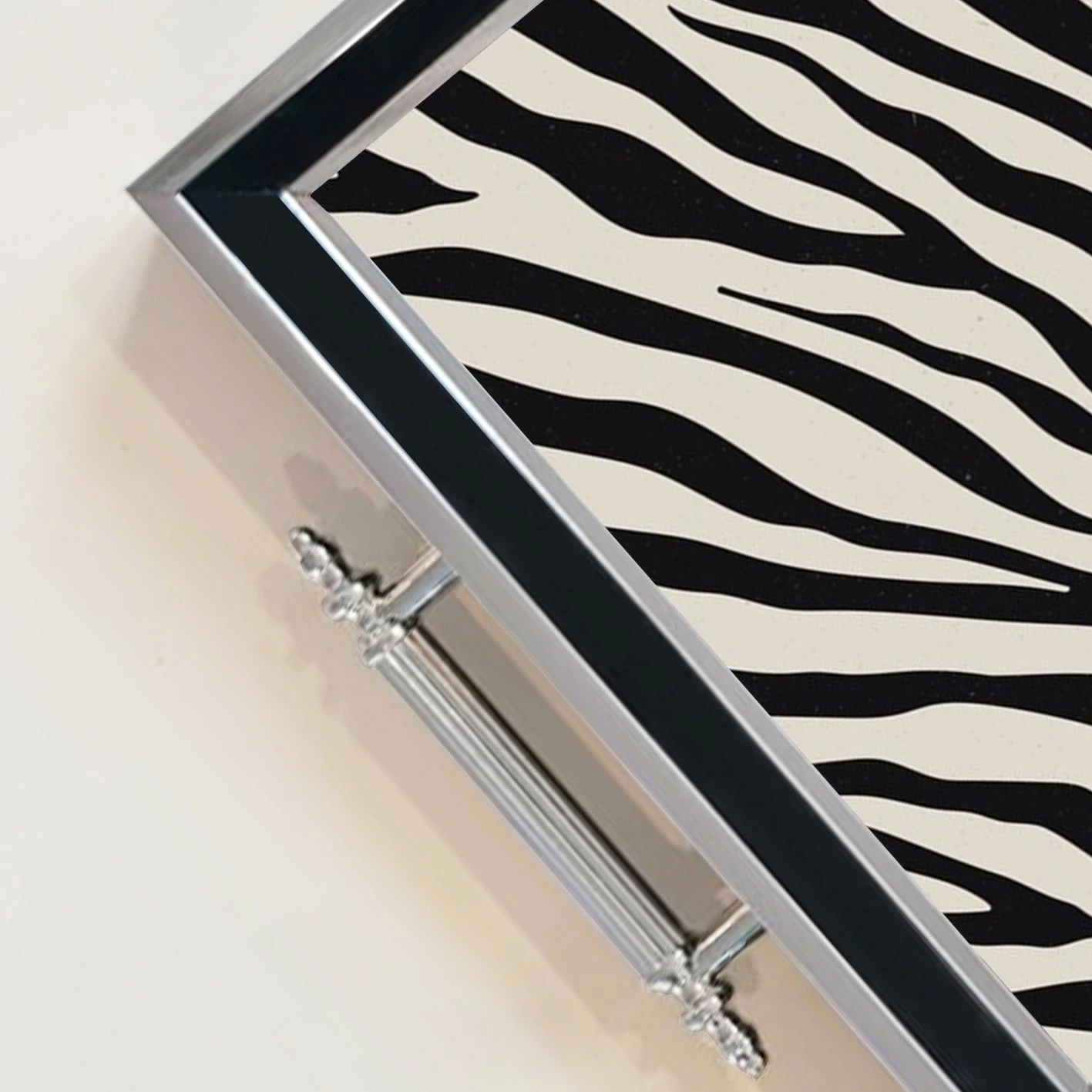 Tabaka xhami me dizajn zebra, shumëngjyrëshe, TPG9803