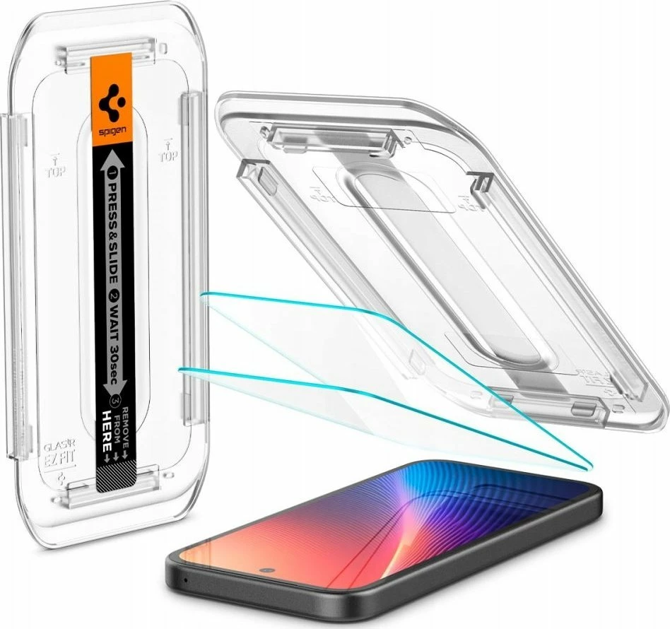 Xham i kalitur Spigen Glas.tR EZ Fit për Google Pixel 9A 9H 0.58mm i tejdukshëm, 2 copë