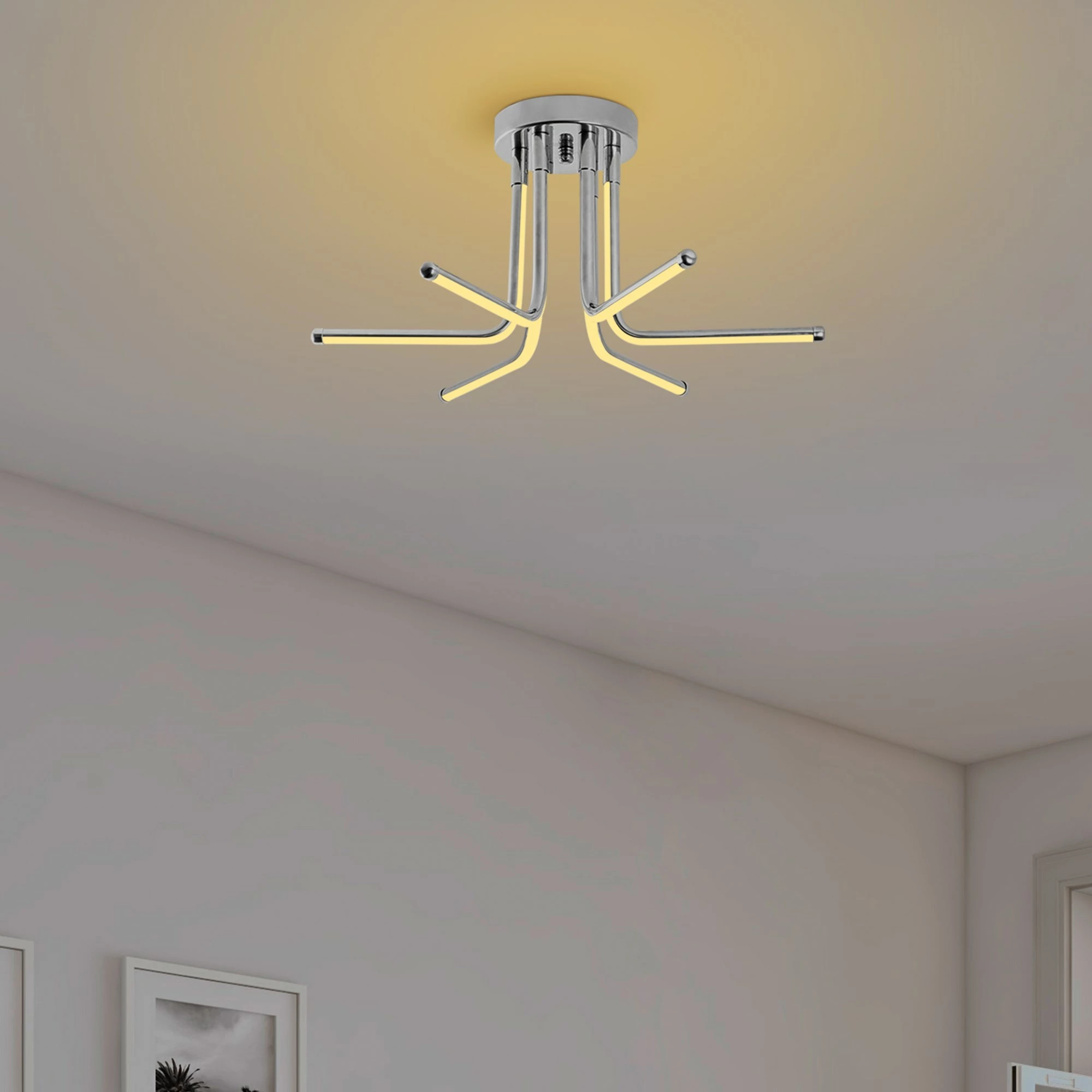 Llambë tavani Opviq, Leddaisy, krom, 55x25x55cm