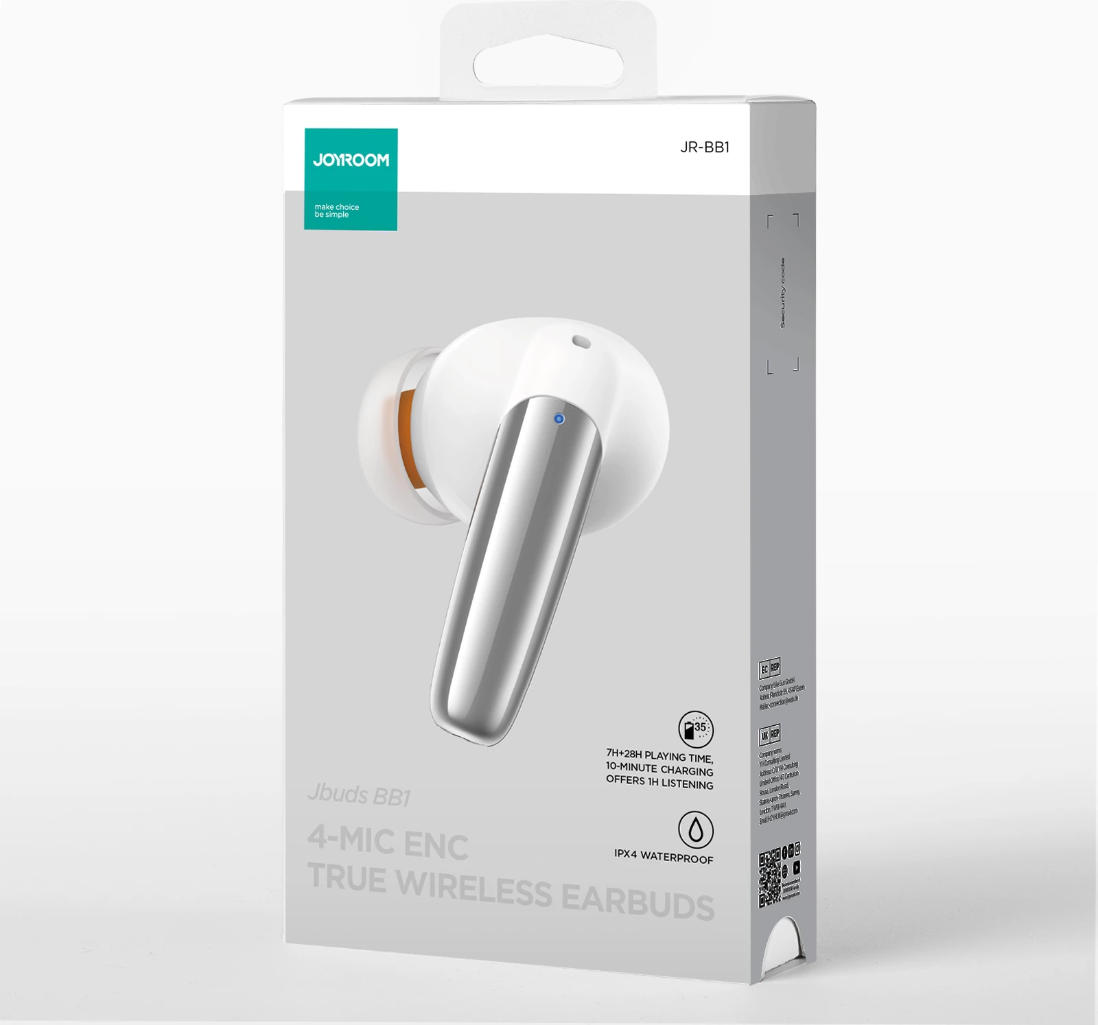 Kufje wireless Joyroom Jbuds Series JR-BB1 TWS, Bluetooth 5.3, USB-C, Bardhë
