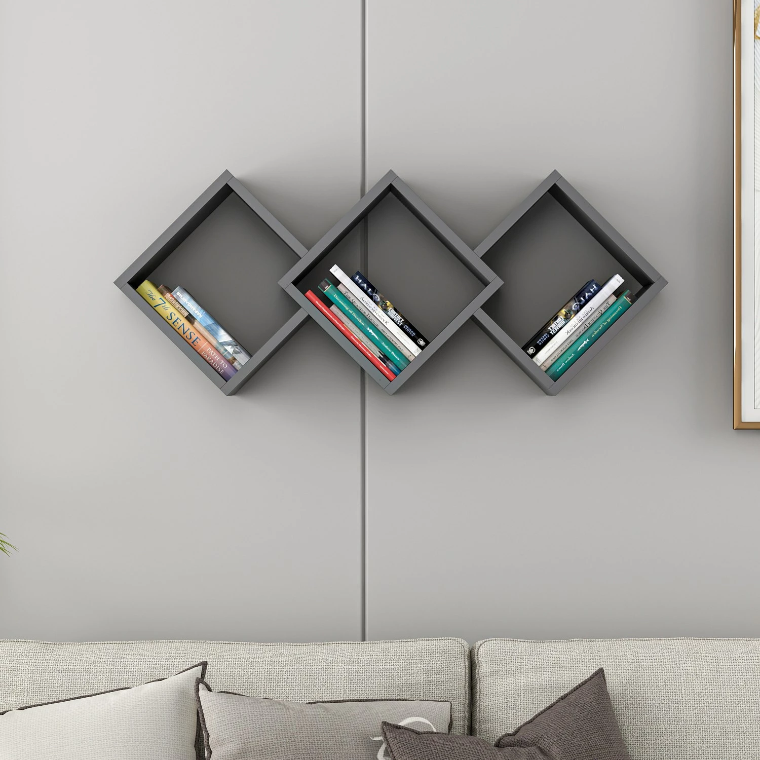 Raft muri Skye Decor, ngjyrë antracit, Galaxy