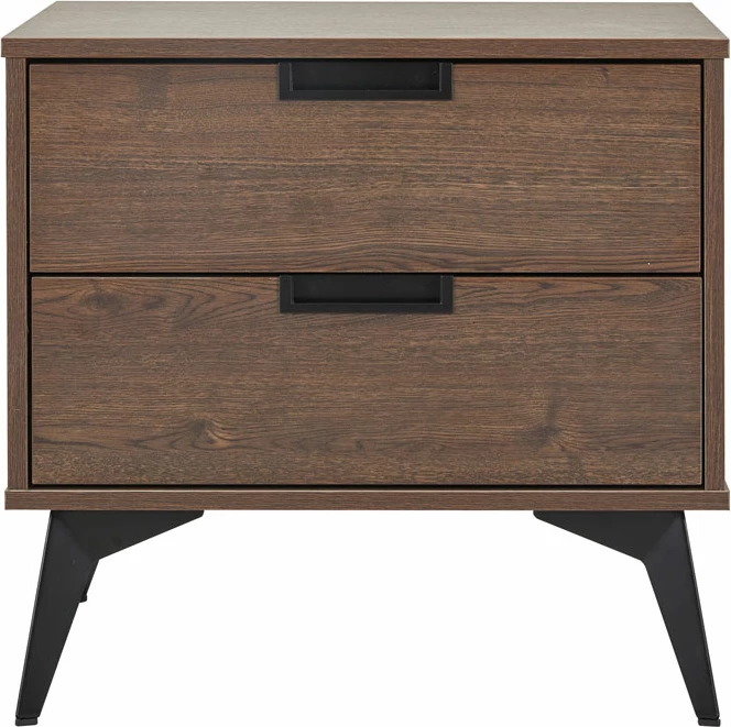Komodinë Nuez me 2 sirtarë, ngjyrë arre, 58x39x55