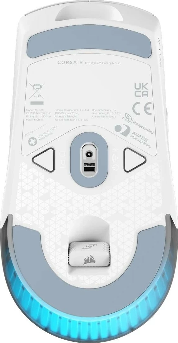 Maus Corsair M75 Wireless, RGB, i bardhë
