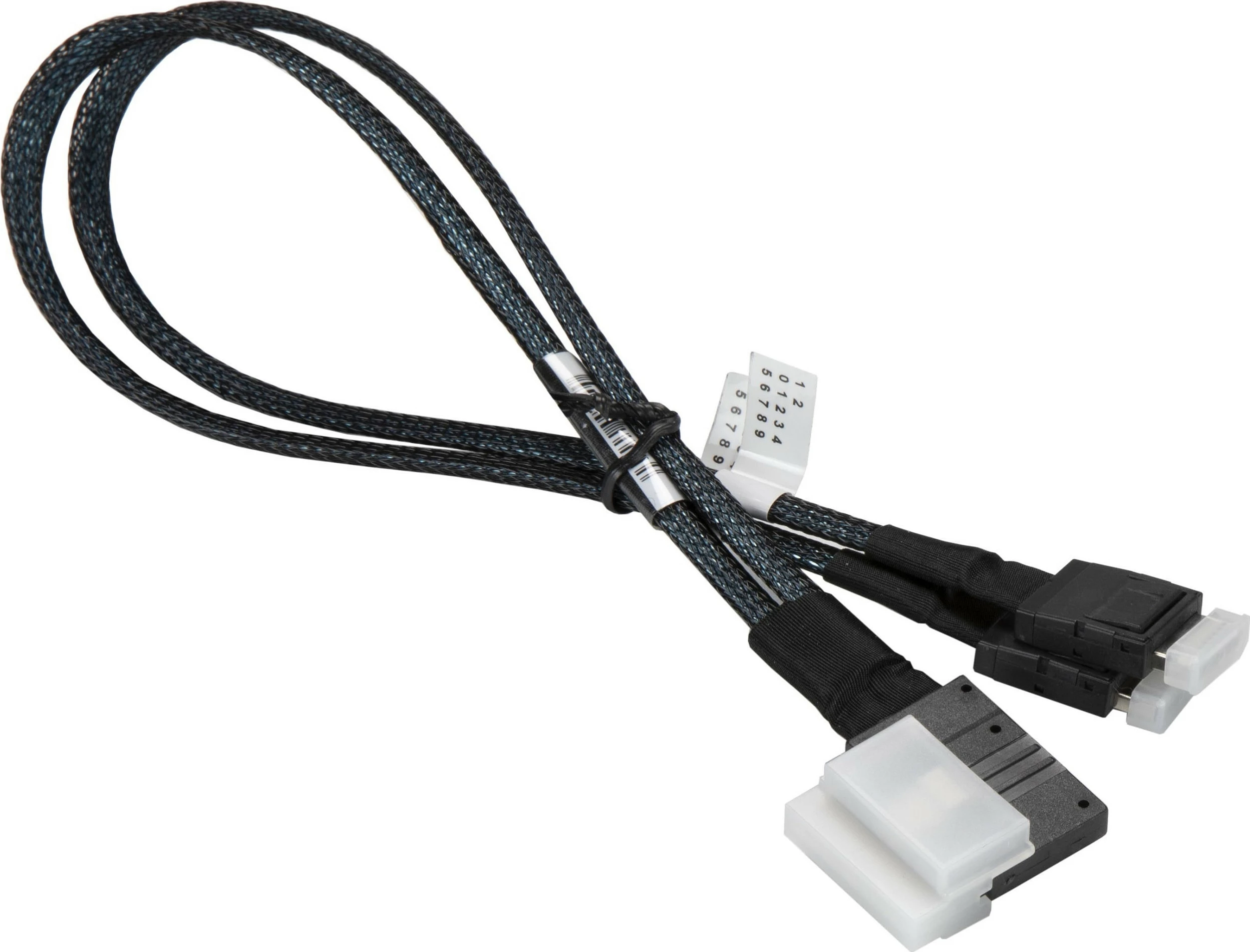 Kabllo Supermicro CBL-SAST-0817 Slimline SAS x8 në 2x OCuLink (x4), 0.36 m, SFF-8654/SFF-8611, e zezë