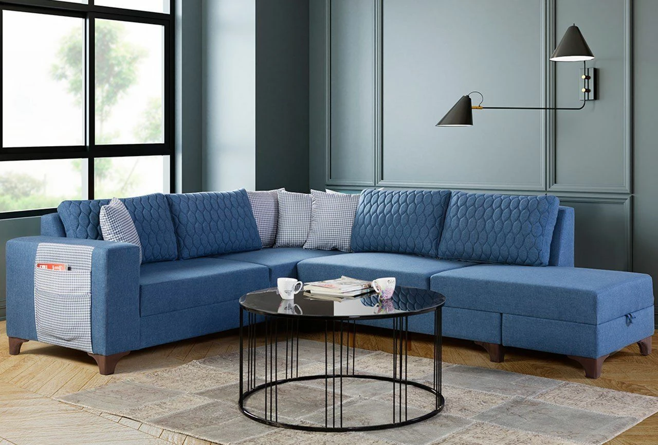 Kënd-sofë krevati Loft, ngjyrë kaltër, Atelier del Sofa