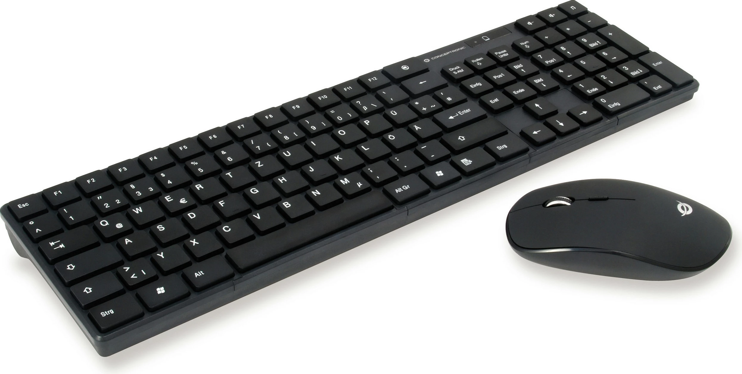 Tastierë wireless me maus Conceptronic, QWERTZ, 109 taste, nano receiver, e zezë