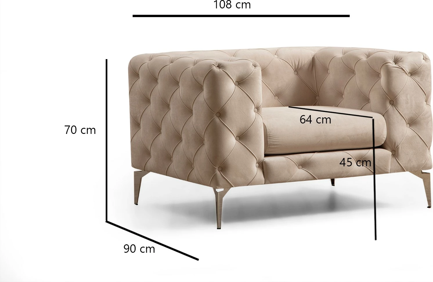 Karrige krahu Atelier del Sofa, Como, ecru