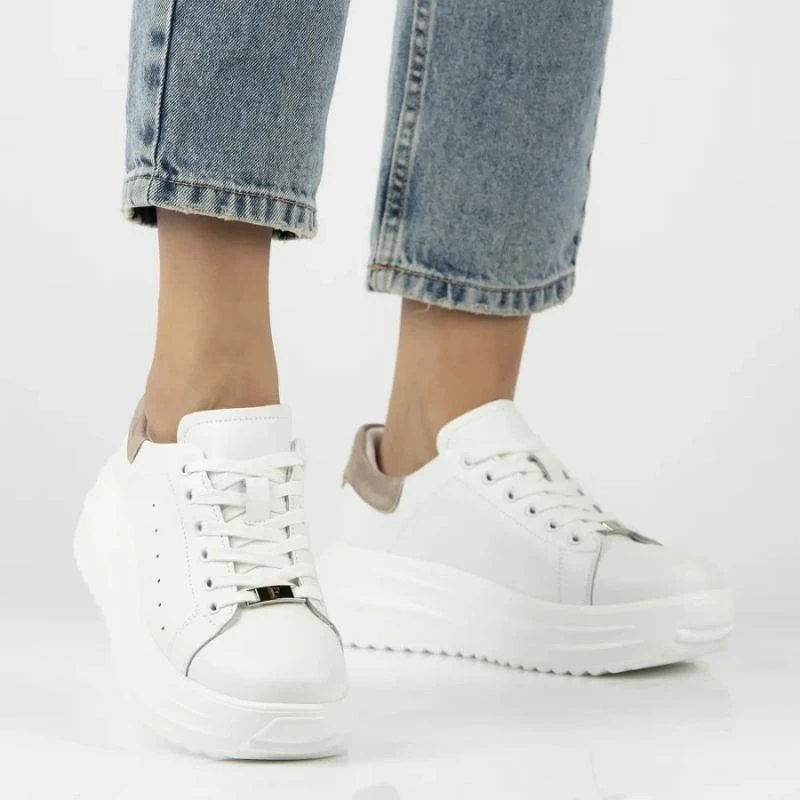 Këpucë platforme për femra Filippo, të bardha