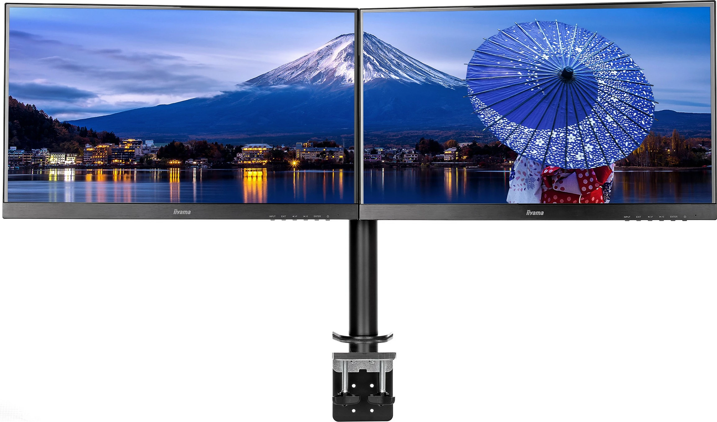 Mbajtës dual monitori iiyama DS1002C-B1, VESA 75x75/100x100, i zi