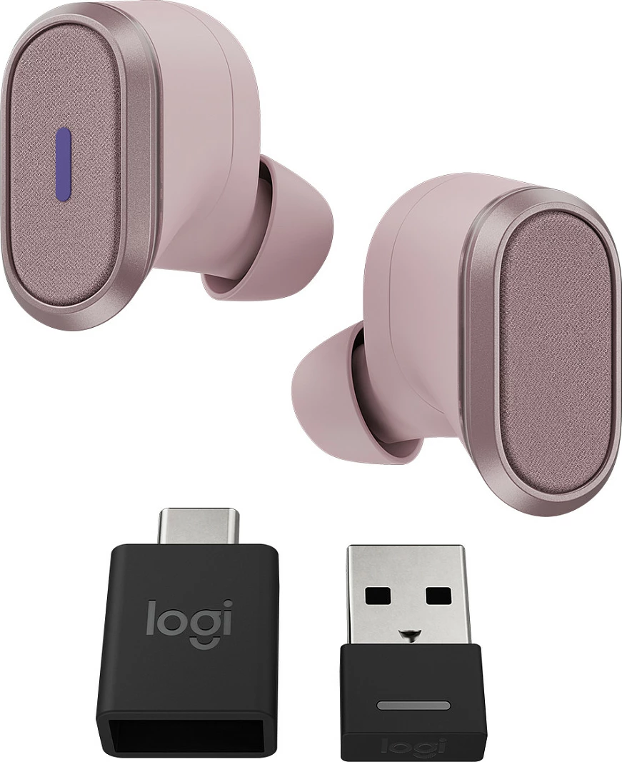Kufje Logitech Zone True Wireless, Bluetooth 5.0, ANC, Rose