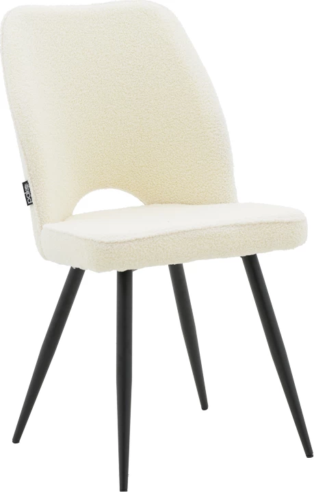 Karrige Renish bouclé, këmbë metalike të zeza, 61x47x91.5cm