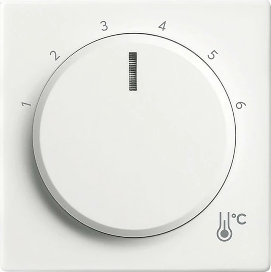 Termostat rrotullues Busch-Jaeger 1794 R-84, kompatibil 1094 U-101/1095 U-101/1099 UHK-101, i bardhë
