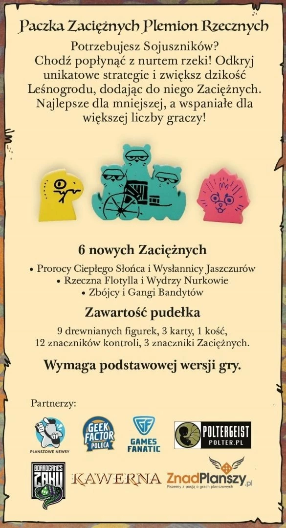 Ekspansion lojë tavoline Portal Games Root Pack of River Tribes (add-on), version polonisht
