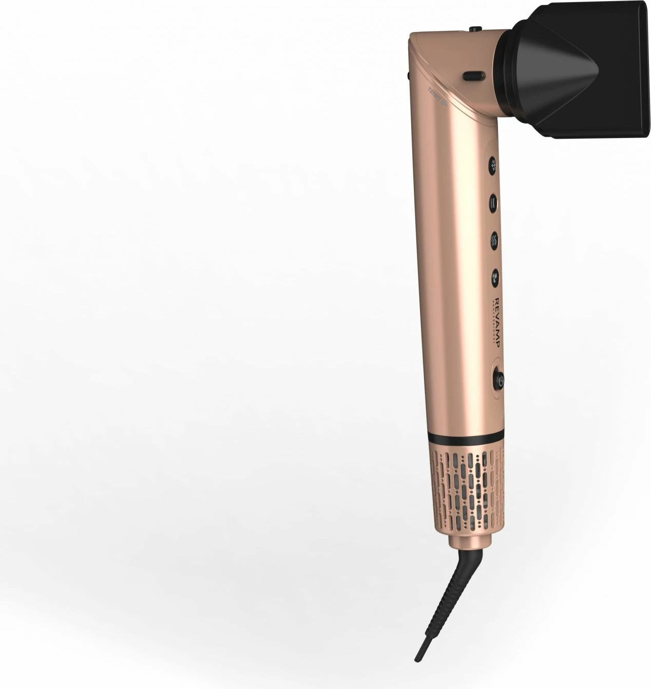 Tharëse flokësh me stilues Revamp Dynamic Radiance Pro DR-2850GD, 6 aksesorë, jonike, 110000 RPM, rozë e artë, set